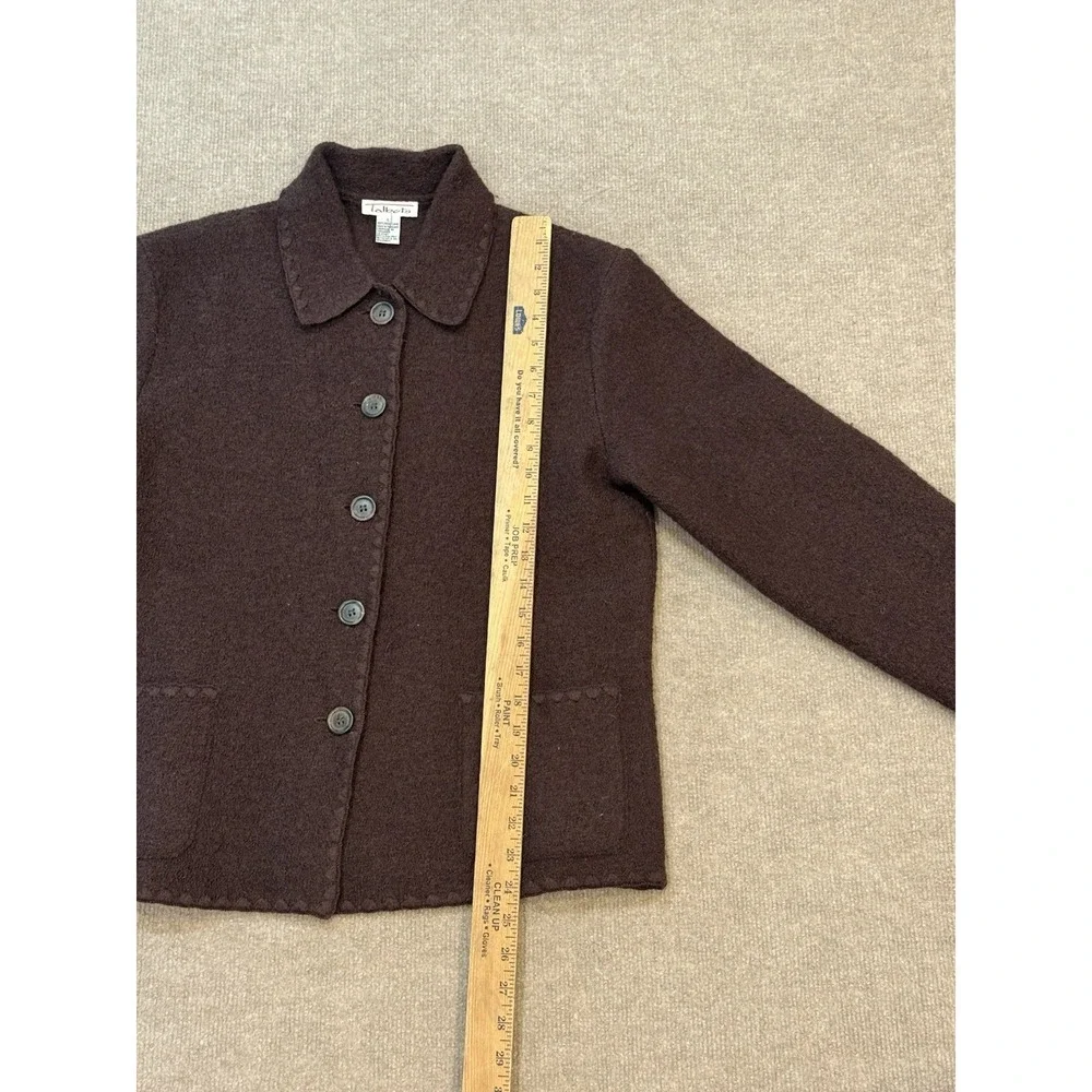 VTG Vintage Talbots Women's Cardigan 100% Merino Wool Size Large Brown